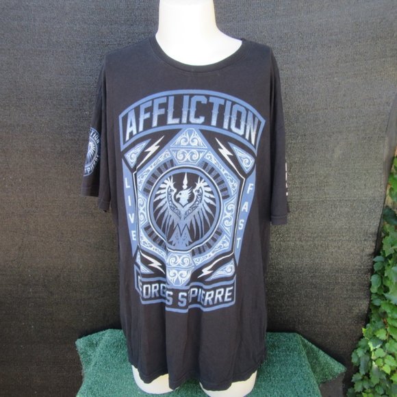Men's Size 3XL Affliction Georges St. Pierre GSP MMA T-Shirt - Picture 1 of 8